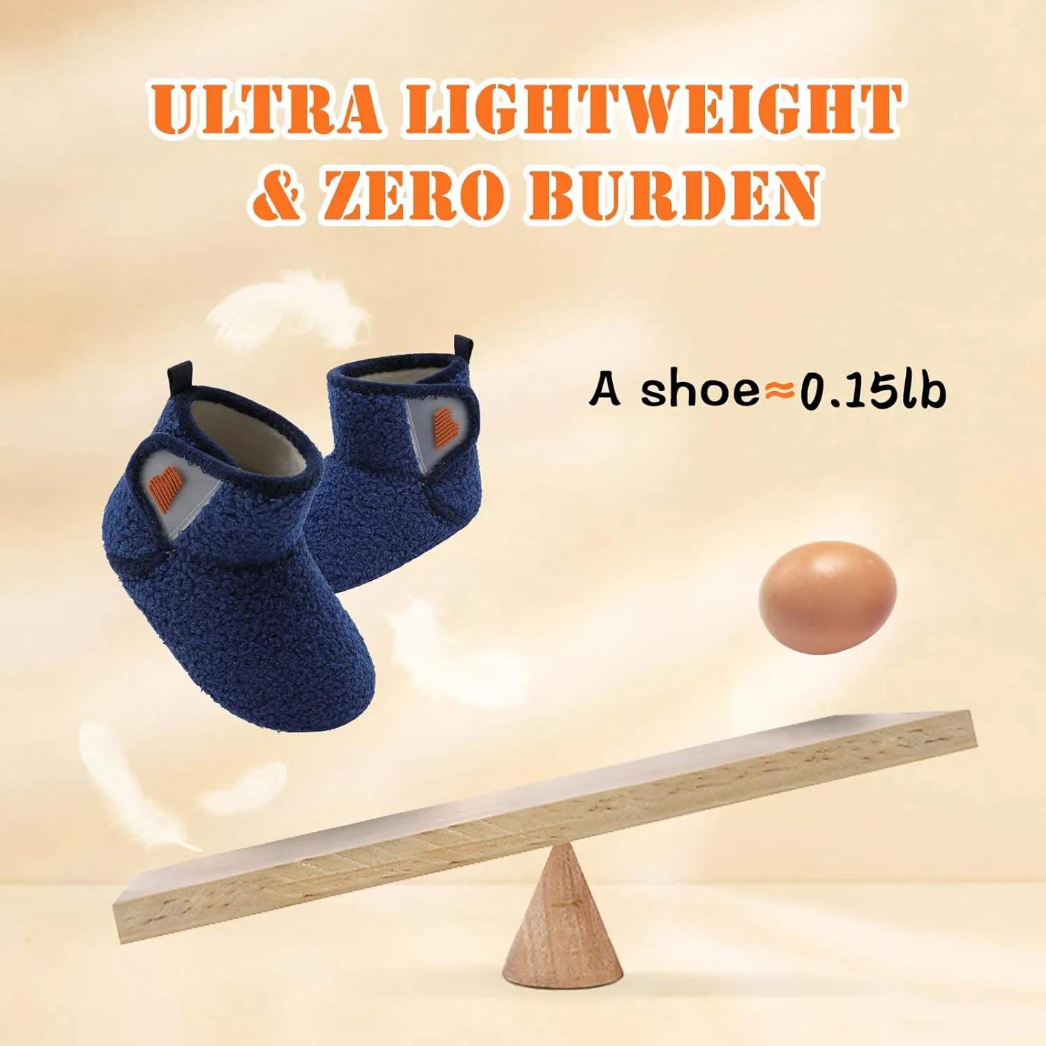BARERUN Toddler Slippers Girls Boys House Shoes Baby Winter Booties Plush Cozy Kids House Slipper Warm Lightweight Infant Walking Shoes Socks