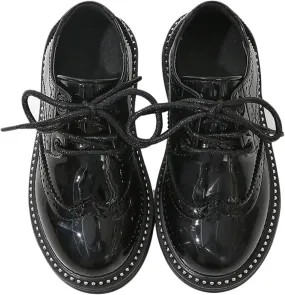 Boy's Formal Dress Shoes Oxford for Church,School Uniform,Graduation,Wedding,Girl's Lace Up Derby Shoes