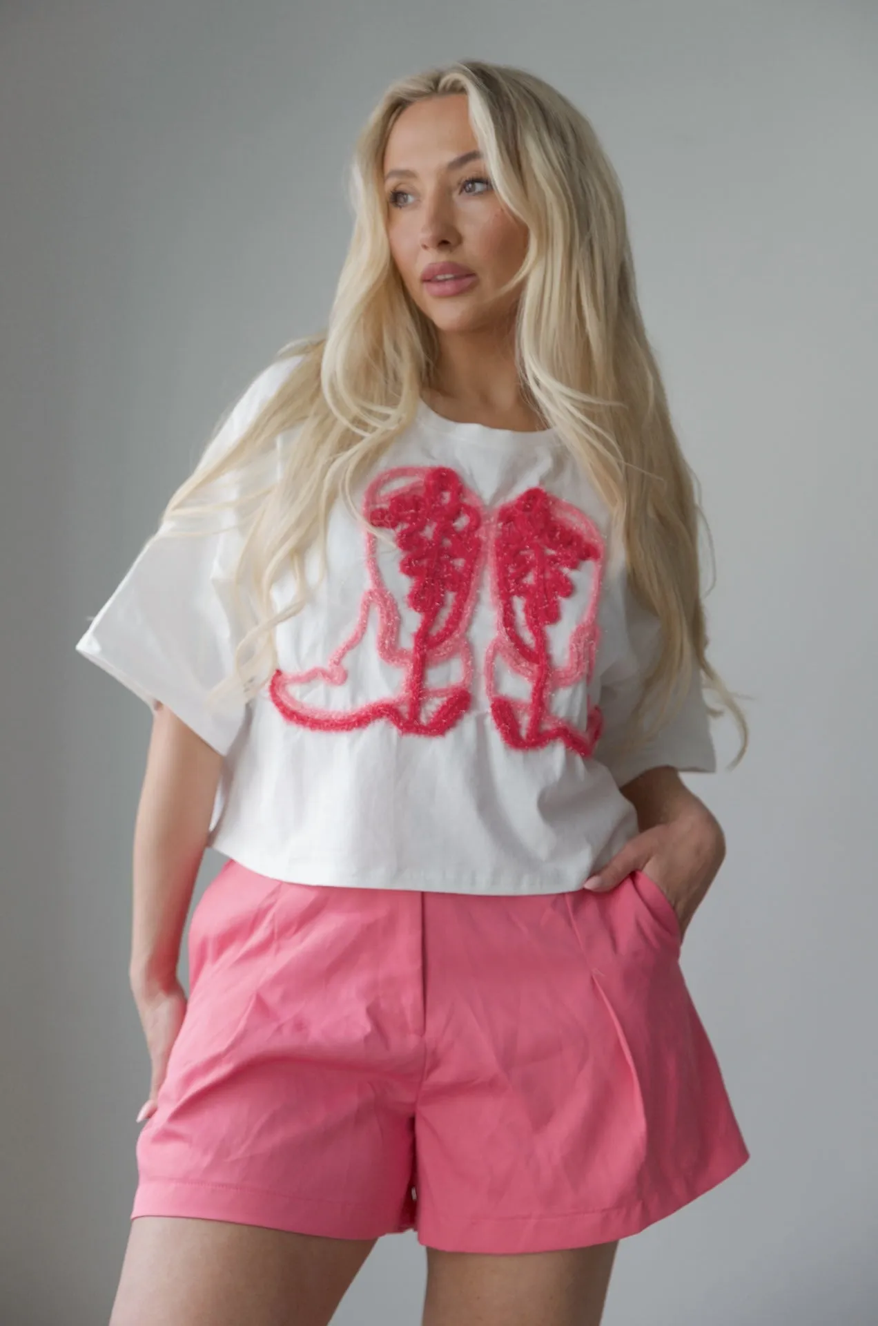 Cowboy Boots Embroidered Tee
