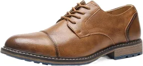 Dress Shoes for Men Retro Men's Derby Shoes Stylish Casual Leather Footwear for Men
