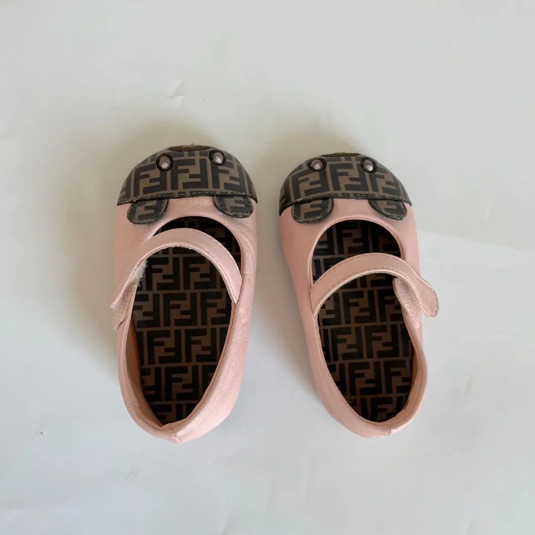 Fendi Kids FF Animal Toecap Ballerina Flats