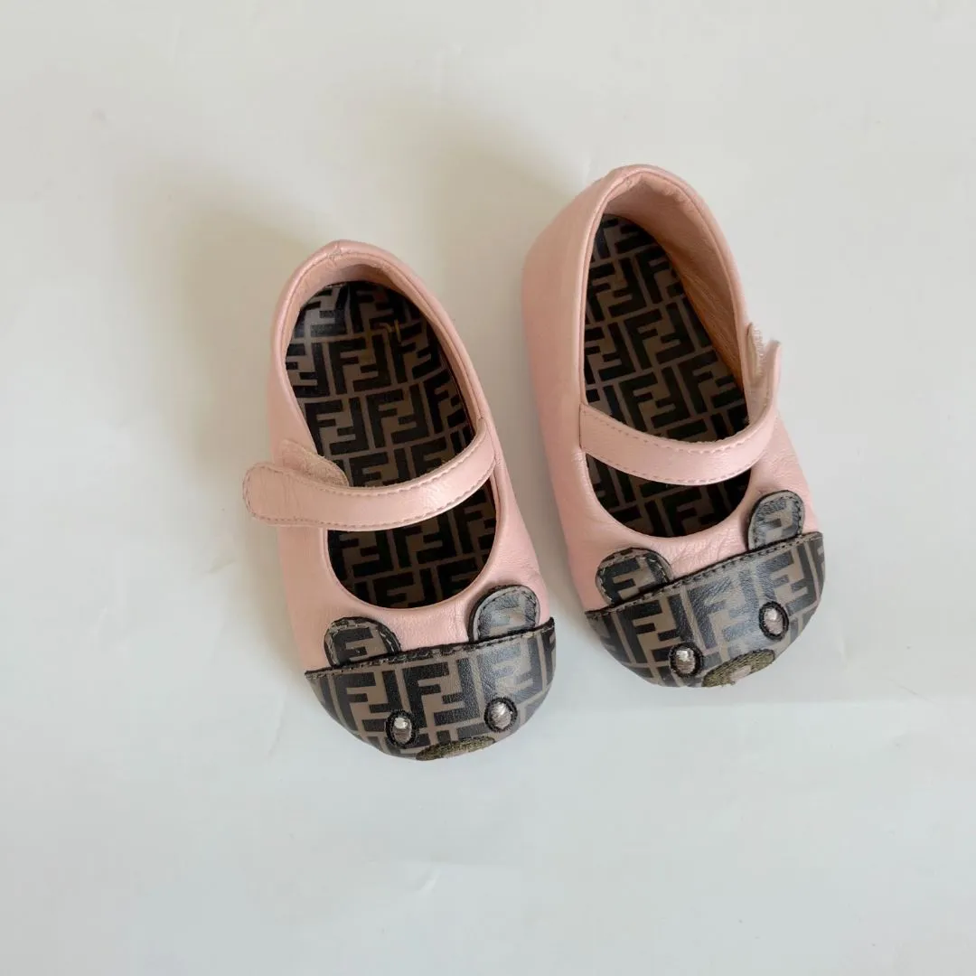 Fendi Kids FF Animal Toecap Ballerina Flats