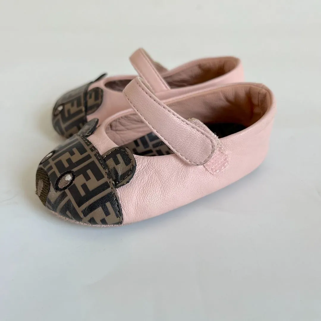 Fendi Kids FF Animal Toecap Ballerina Flats