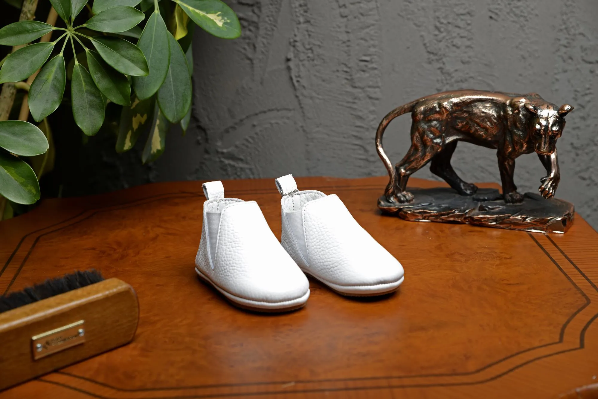 FOOT FEDERATION BABIES' LEATHER SHOE WHITE