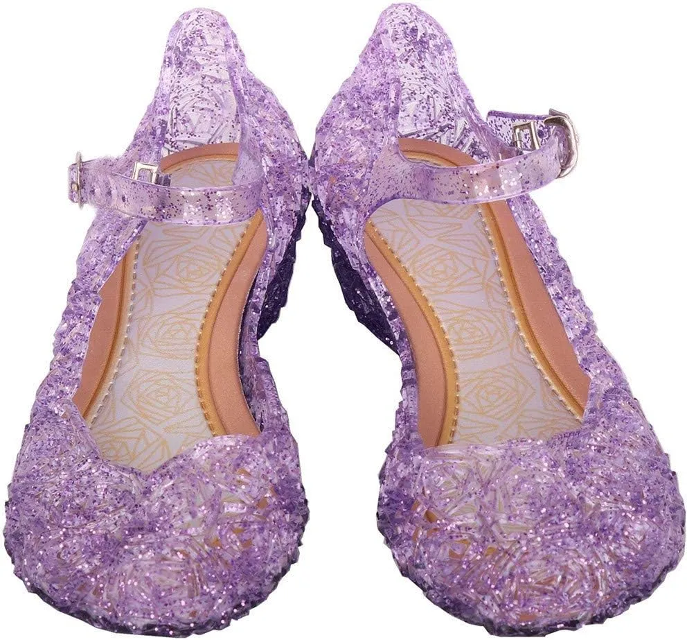 Girls Jelly Sandals Cosplay Dress Up Mary Jane Flats Heels Dance Party Birthday Single Shoes for Girls School Shoes