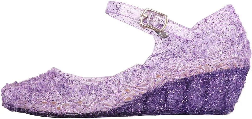 Girls Jelly Sandals Cosplay Dress Up Mary Jane Flats Heels Dance Party Birthday Single Shoes for Girls School Shoes