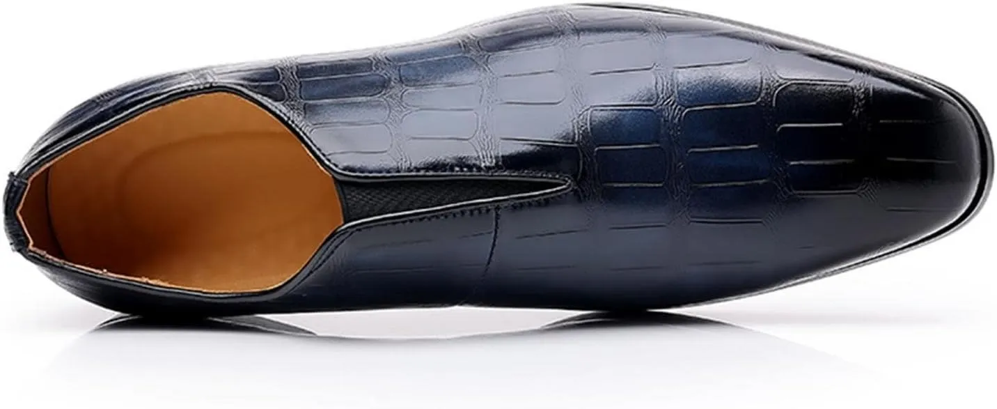 Hbeylia Men's Dress Shoes Classic Oxfords Fashion Leather Slip On Low Top Pointed Toe Formal Business Shoes Oxford Dress Shoes Tuxedo Wingtip Modern Derby Shoes For Men Business Office Work Wedding