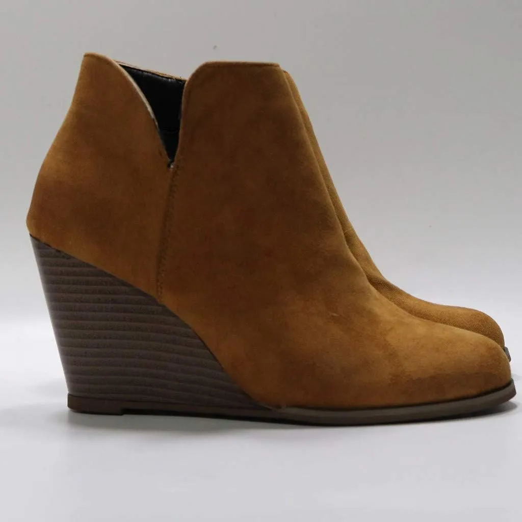 Hbeylia Platform Boots For Women Fashion Suede Wedge Chunky High Heel Ankle Booties Ladies Pump Dress Boots Short Boots Winter Shoes For Christmas Wedding Party