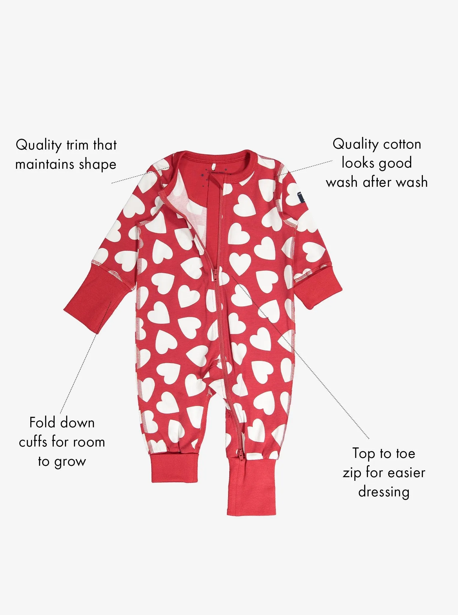 Heart Print Kids Sleepsuit