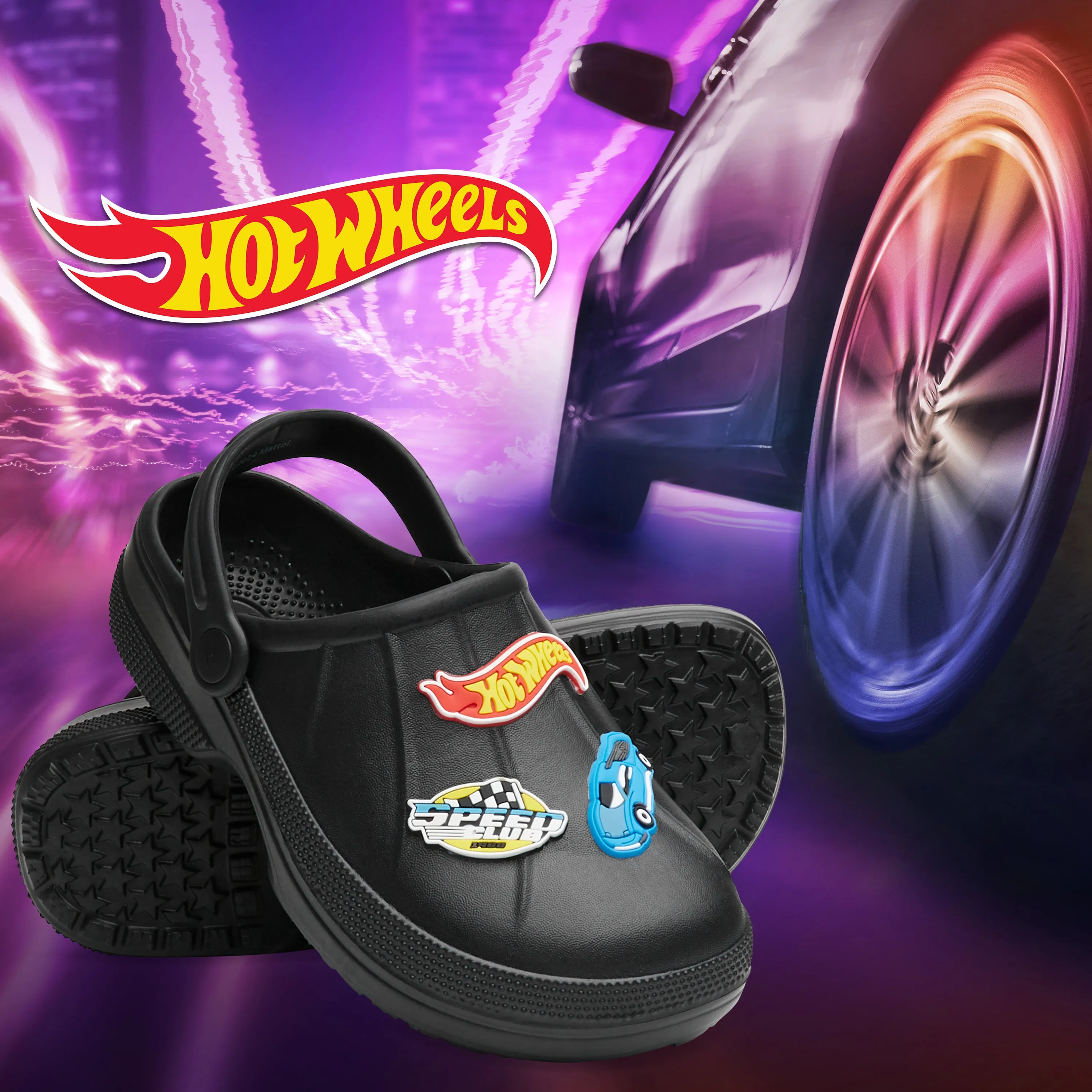 Hot Wheels Boys Clogs with Charms, Kids Summer Shoes for Garden, Beach, Pool Holiday