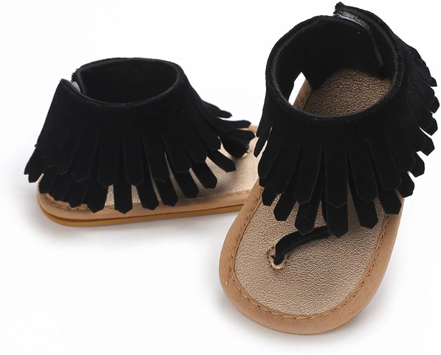 Infant Baby Sandals for Girls Summer Beach Flip-Flops Tassel Princess Flat Non Slip Newborn Toddler Tennis Shoes Girl