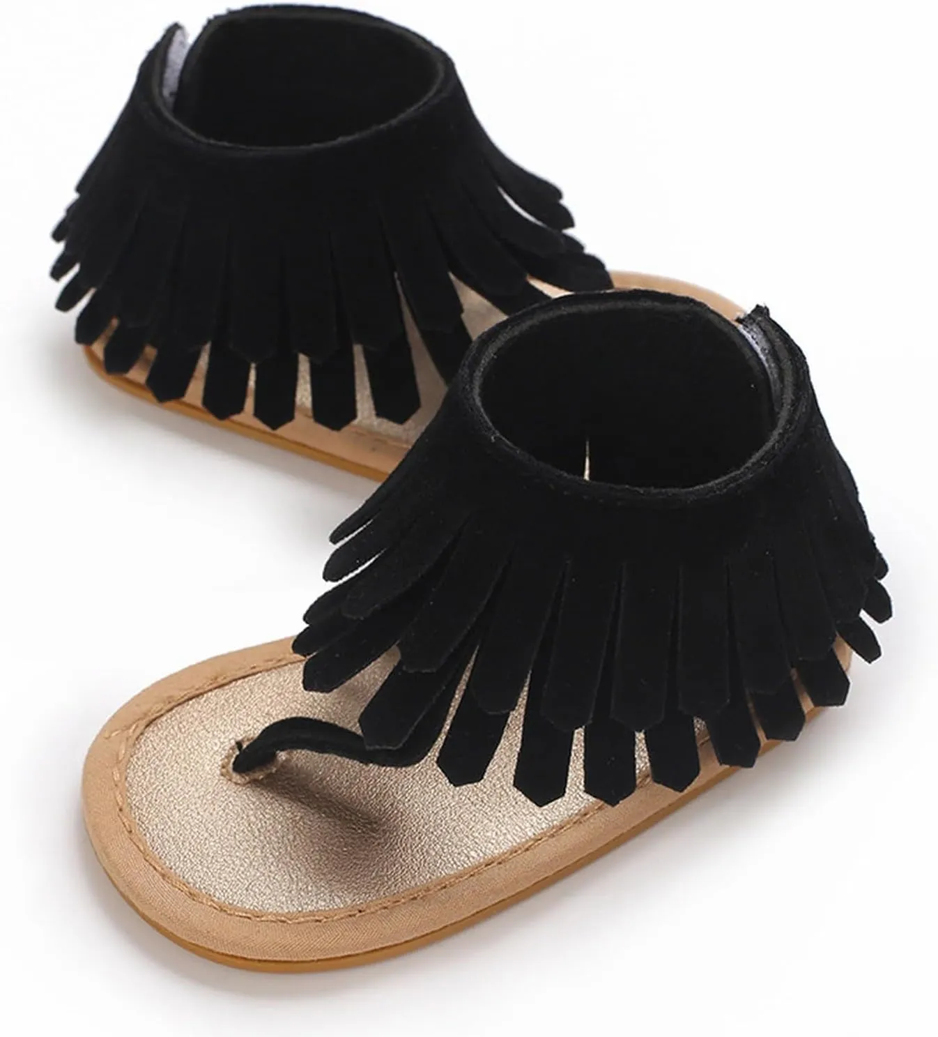 Infant Baby Sandals for Girls Summer Beach Flip-Flops Tassel Princess Flat Non Slip Newborn Toddler Tennis Shoes Girl