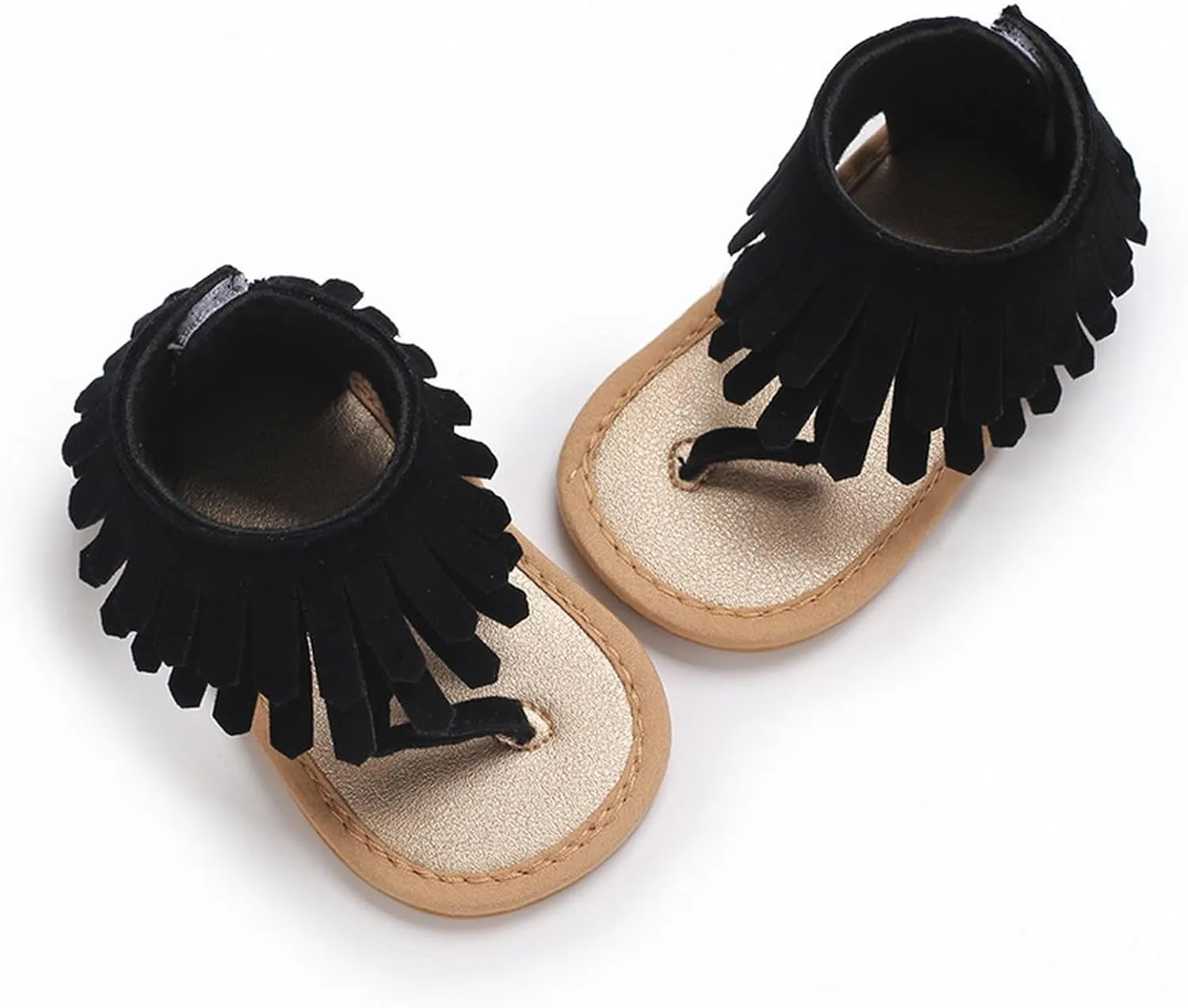 Infant Baby Sandals for Girls Summer Beach Flip-Flops Tassel Princess Flat Non Slip Newborn Toddler Tennis Shoes Girl