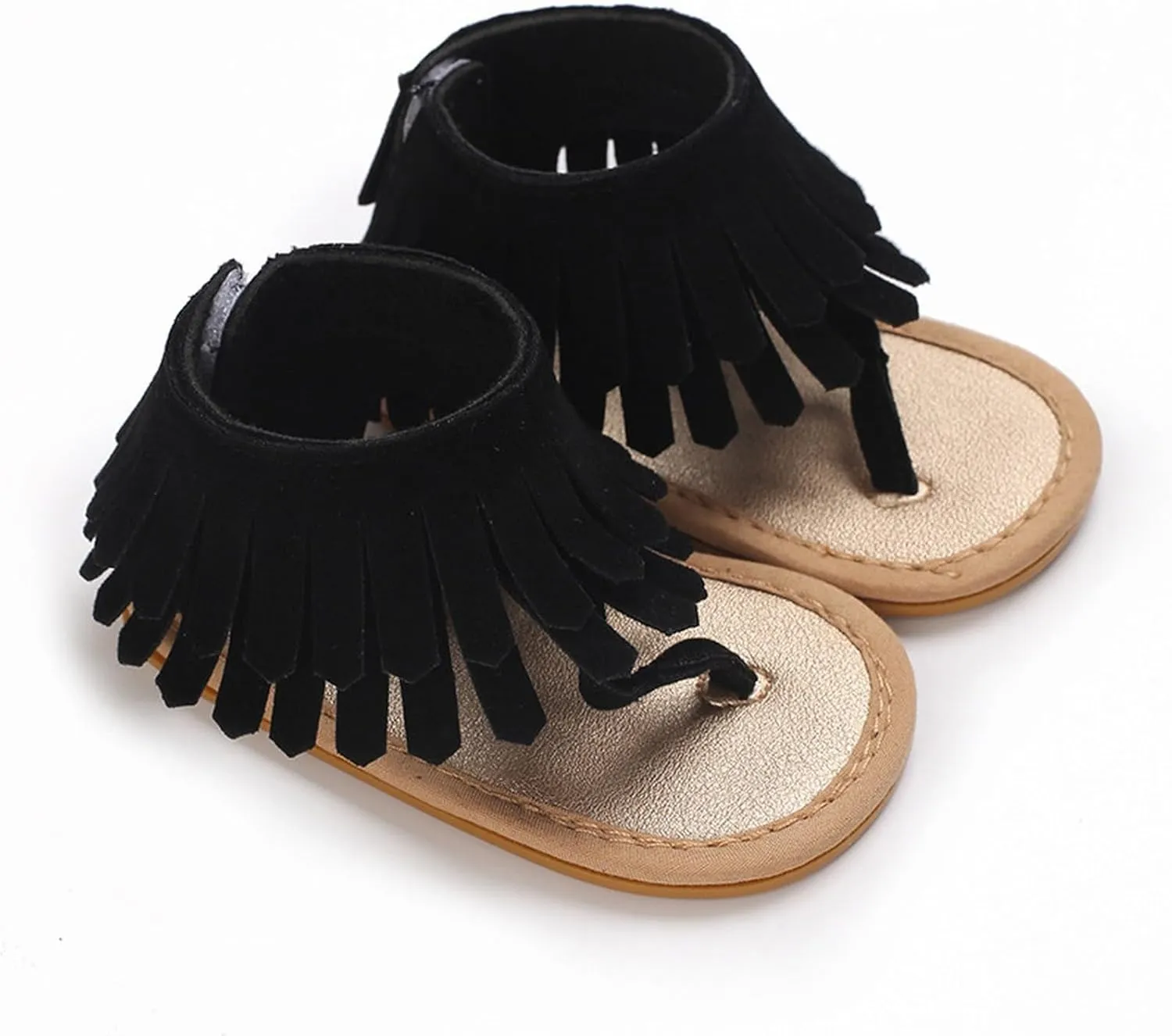 Infant Baby Sandals for Girls Summer Beach Flip-Flops Tassel Princess Flat Non Slip Newborn Toddler Tennis Shoes Girl