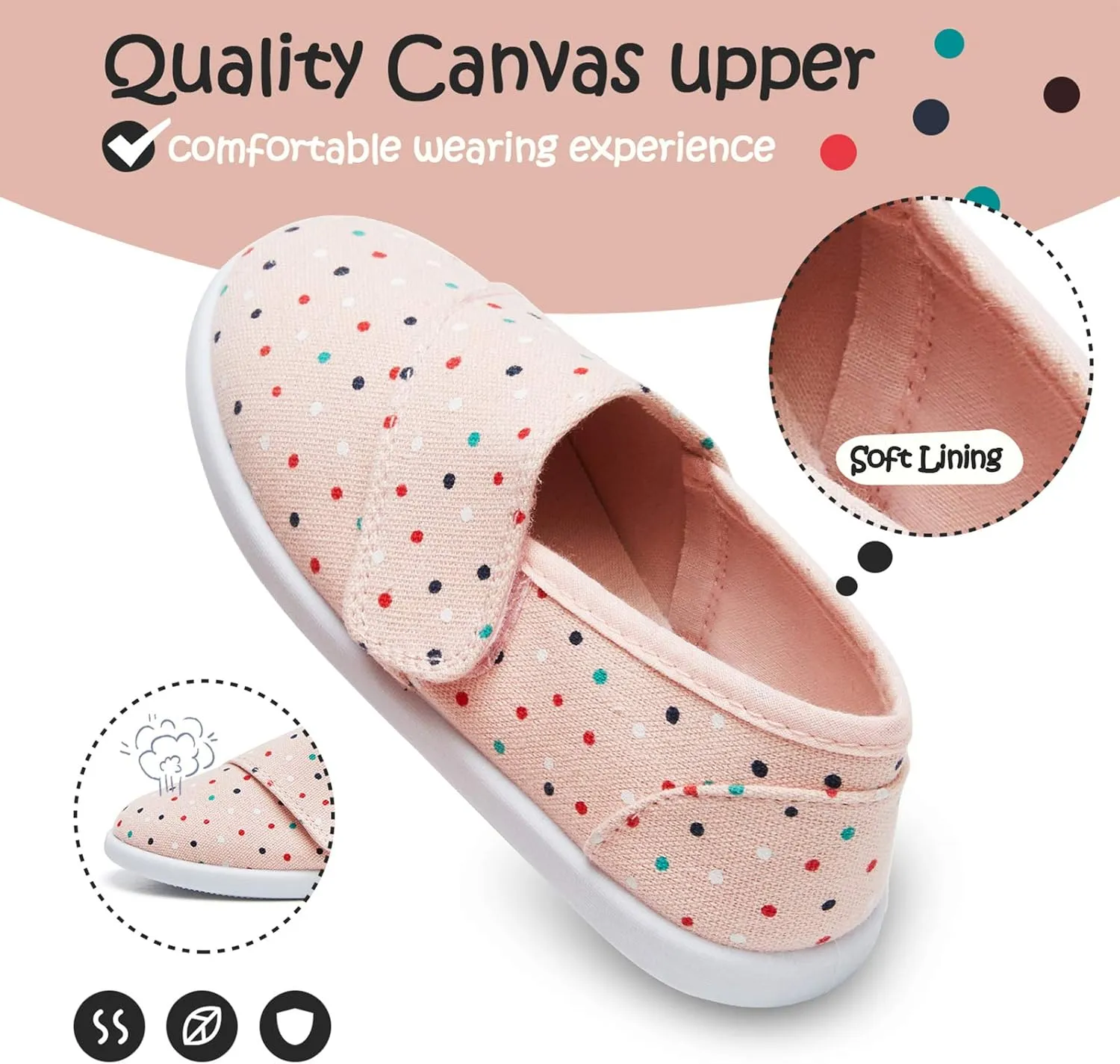 K KomForme Toddler Girls Sneakers Slip On Moccasins Casual Shoes for Toddler/Little Kid/Big Kid