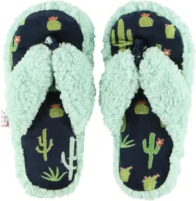 Lazy One Spa Flip-Flop Slippers for Women, Girls' Fuzzy House Slippers