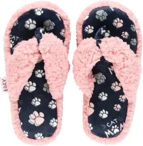 Lazy One Spa Flip-Flop Slippers for Women, Girls' Fuzzy House Slippers