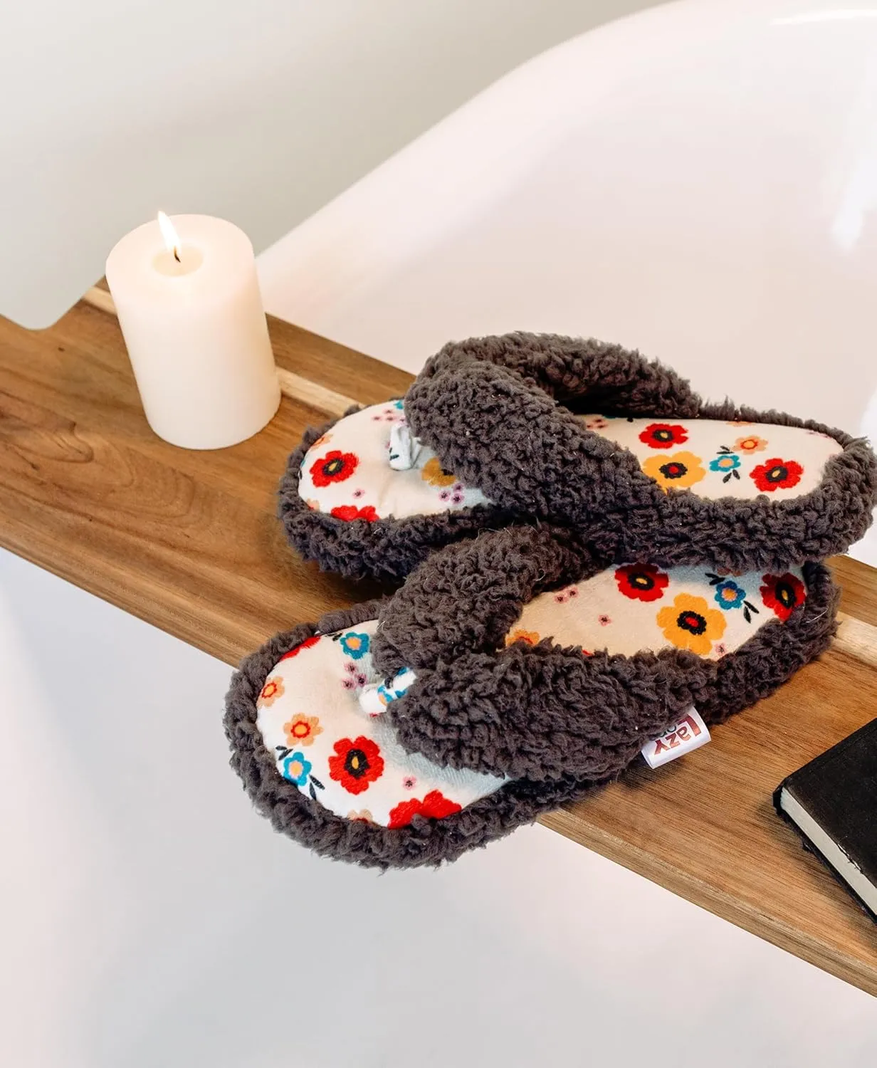 Lazy One Spa Flip-Flop Slippers for Women, Girls' Fuzzy House Slippers