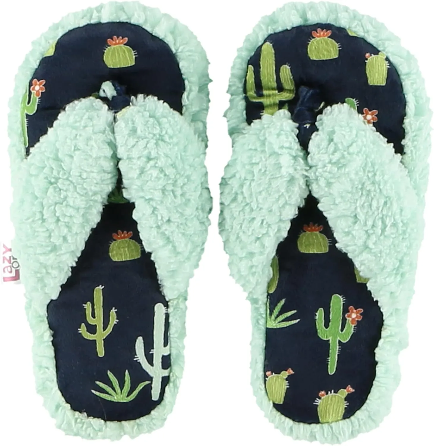 Lazy One Spa Flip-Flop Slippers for Women, Girls' Fuzzy House Slippers
