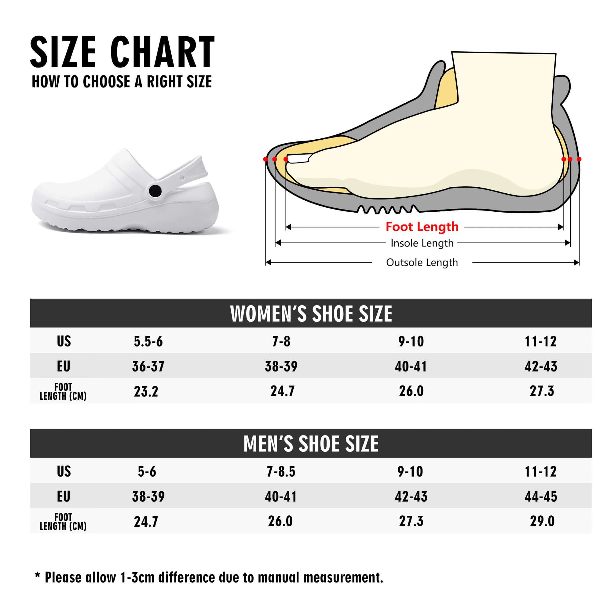 Love in Motion Womens Lightweight Nursing Slip On Clogs