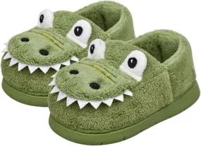 Newborn Baby Cozy Fleece Booties Super 𝐆rippers Winter Dinosaur Slippers Soft Sole Stay On Bedroom House Shoes