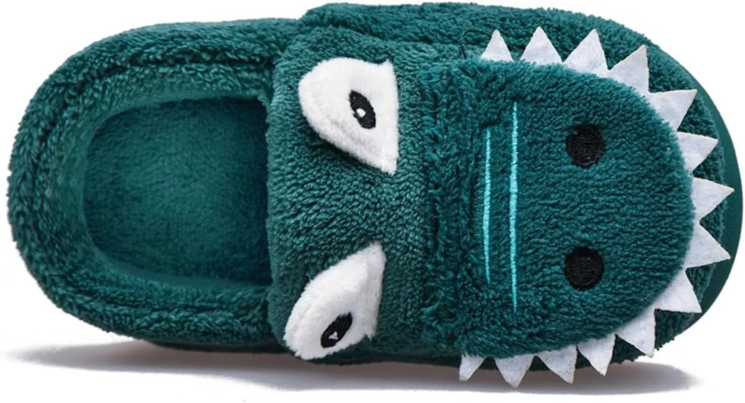 Newborn Baby Cozy Fleece Booties Super 𝐆rippers Winter Dinosaur Slippers Soft Sole Stay On Bedroom House Shoes