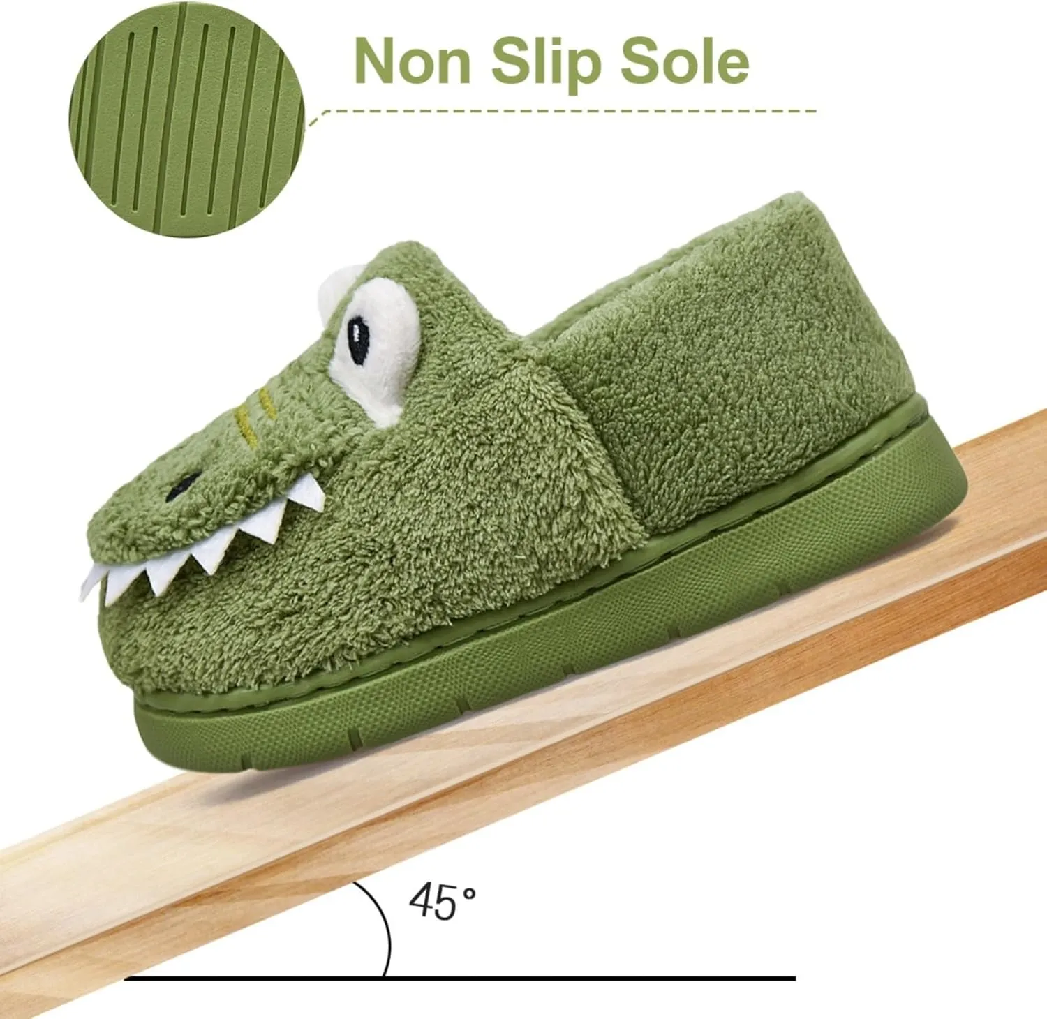 Newborn Baby Cozy Fleece Booties Super 𝐆rippers Winter Dinosaur Slippers Soft Sole Stay On Bedroom House Shoes