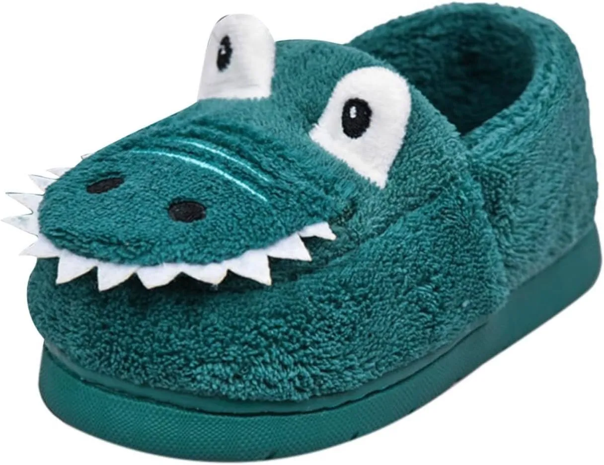 Newborn Baby Cozy Fleece Booties Super 𝐆rippers Winter Dinosaur Slippers Soft Sole Stay On Bedroom House Shoes