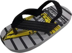 Sandals for Kids & Toddler Summer Shoes Boys Flip Elastic Strap Beach Girls Black Little Girl Flip Flop (Grey, 3-4Years)