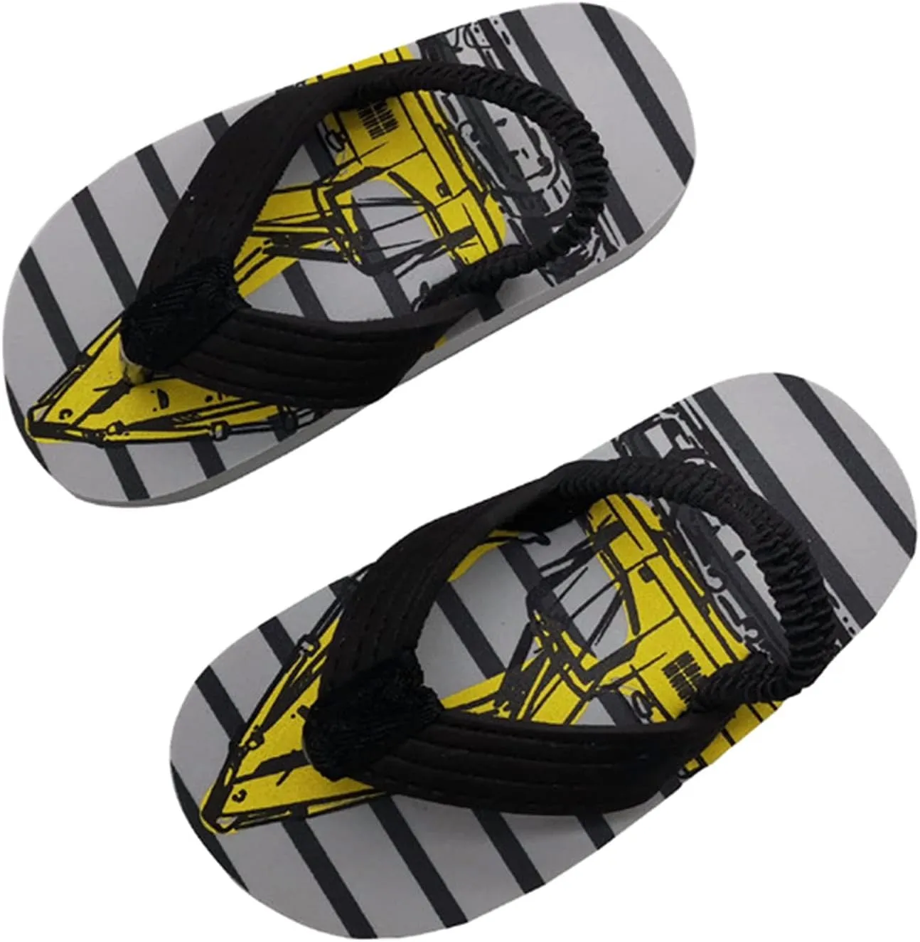 Sandals for Kids & Toddler Summer Shoes Boys Flip Elastic Strap Beach Girls Black Little Girl Flip Flop (Grey, 3-4Years)