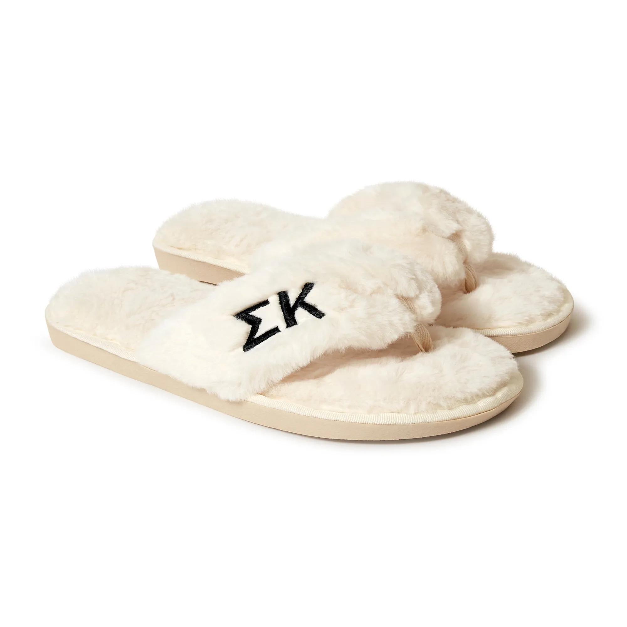 Sigma Kappa - Furry Slippers Women - With SK Embroidery Logo