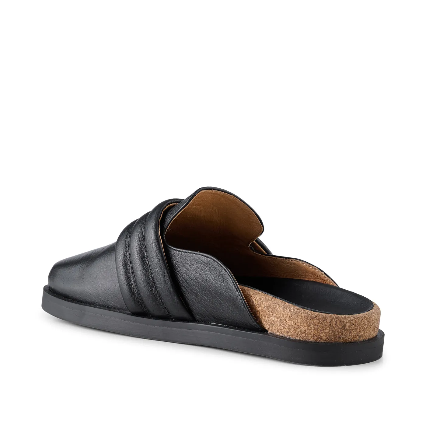 Siri clog leather - BLACK