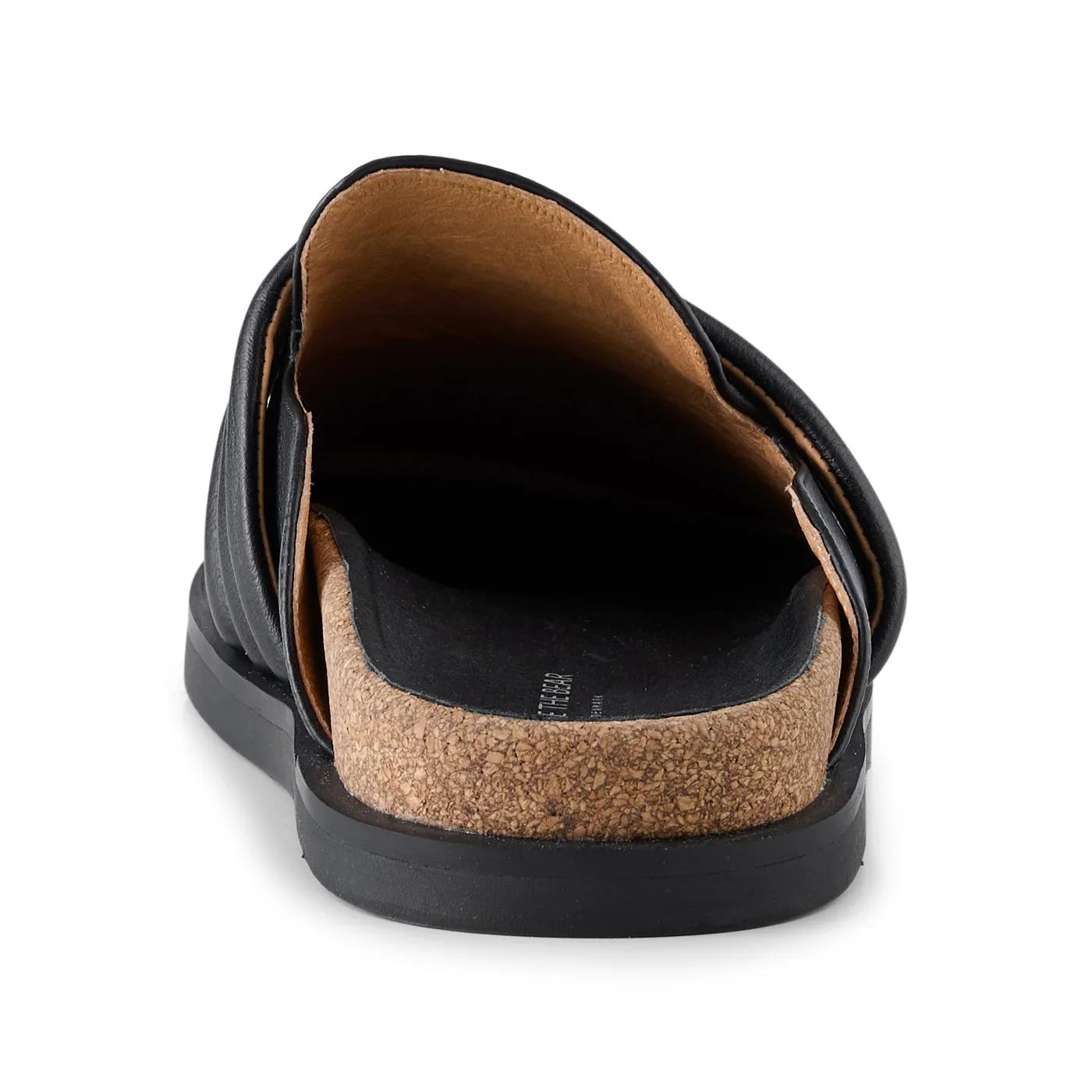 Siri clog leather - BLACK