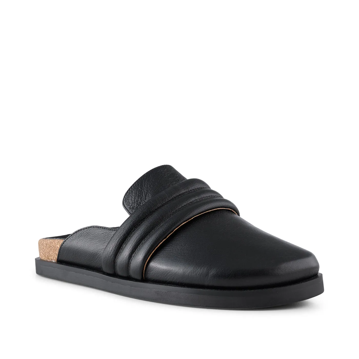 Siri clog leather - BLACK