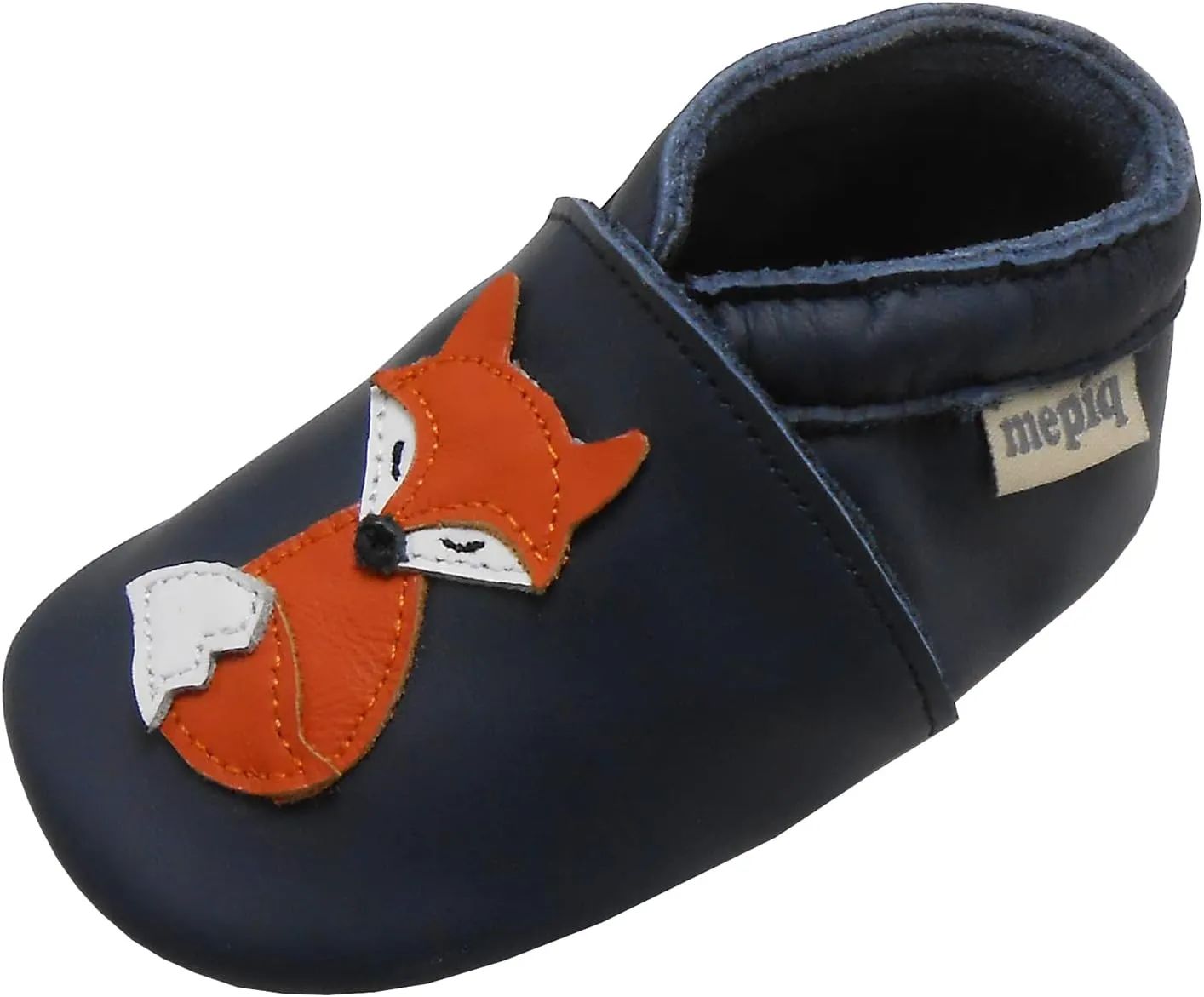 Soft Leather Slippers Baby Moccasins with Rubber Sole, Anti-Slip Infant Toddler First Walking Shoes for Boys Girls, 0-24 Months