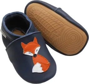 Soft Leather Slippers Baby Moccasins with Rubber Sole, Anti-Slip Infant Toddler First Walking Shoes for Boys Girls, 0-24 Months