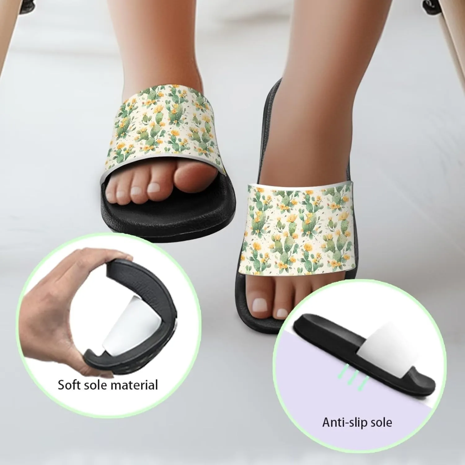 Unisex-Child Beach Slides Comfort Slide Sandals Slip Resistant Slippers for Indoor Outdoor Water Shoes Flip Flop