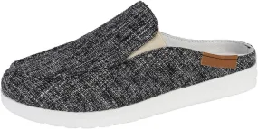Women Canvas Slip On Lightweight Mule Sneaker,Summer Fashion Back Flats Walking Shoes Closed Round Toe Low Top Casual Loafer Comfort Leopard Print Flat Slippers,Non-Slip Sneakers 2025