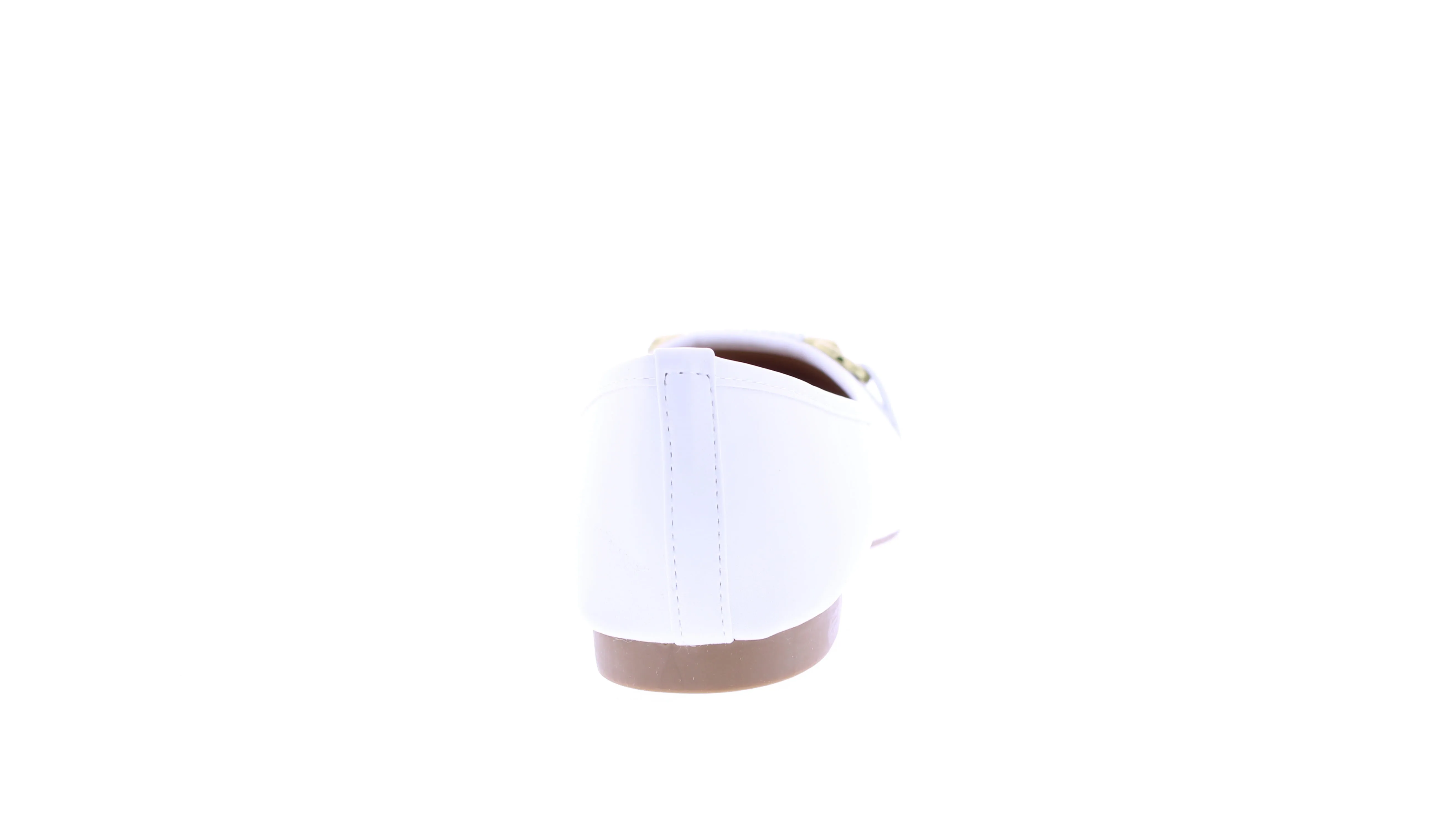 Women Faux Leather Ballerina with Gold Ornament